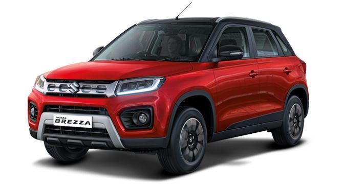 White Maruti Suzuki Vitara Brezza